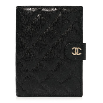 CHANEL Caviar Quilted Passport Holder Black