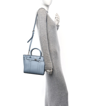 MULBERRY Micro Classic Grain Mini Zipped Bayswater Poplin Blue