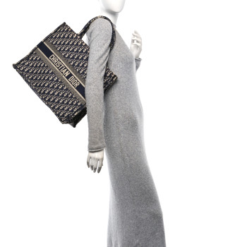 CHRISTIAN DIOR Oblique Large Book Tote Blue Multicolor