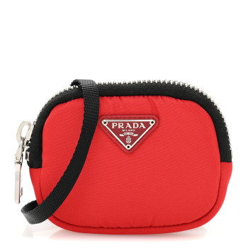 PRADA Trick Tessuto Nylon Cargo Pouch Rosso Black