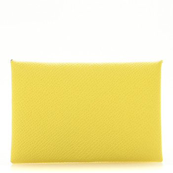 HERMES Epsom Calvi Card Case Lime