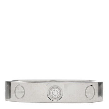 CARTIER 18K White Gold Diamond 4mm LOVE Wedding Band Ring 52 6