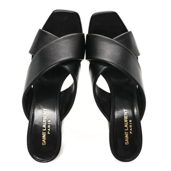SAINT LAURENT Calfskin LouLou Mules 39 Black