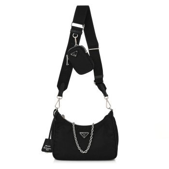 PRADA Nylon Re-Edition 2005 Shoulder Bag Black
