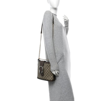 GUCCI GG Supreme Monogram Medium Dionysus Bucket Bag Beige New Acero