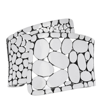 JOHN HARDY Sterling Silver Kali Pebble Overlap Cuff Bracelet