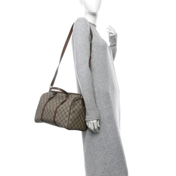 GUCCI GG Supreme Monogram Margaux Calfskin Medium Nice Boston Beige Ebony Acero