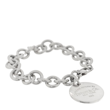 TIFFANY Sterling Silver Return to Tiffany Round Tag Charm Bracelet