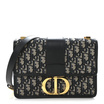 CHRISTIAN DIOR Oblique 30 Montaigne Flap Bag Blue