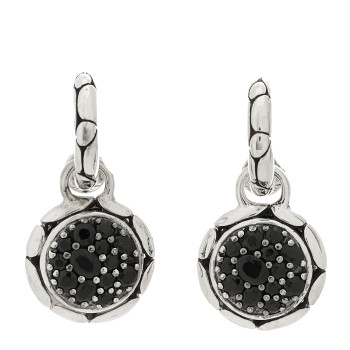 JOHN HARDY Sterling Silver Black Sapphire Kali Batu Drop Earrings