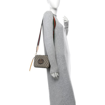 GUCCI GG Supreme Monogram Web Neo Vintage Shoulder Bag Beige New Acero Crop
