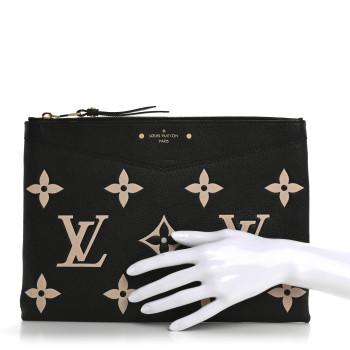 LOUIS VUITTON Empreinte Monogram Giant Daily Pouch Black Beige