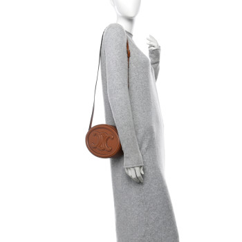 CELINE Smooth Calfskin Cuir Triomphe Oval Bag Tan