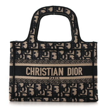 CHRISTIAN DIOR Oblique Mini Book Tote Blue Multicolor