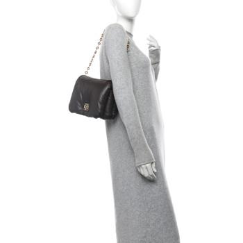 LOEWE Lambskin Goya Puffer Bag Dark Chocolate