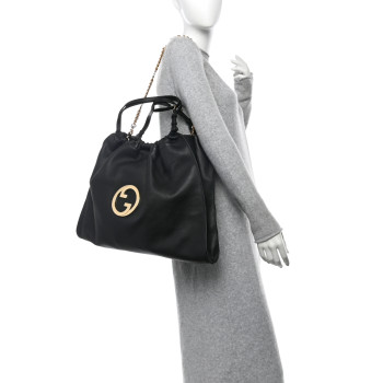 GUCCI Calfskin Large Blondie Tote  Black