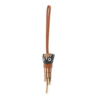 HERMES Milo Lambskin Epsom Chouette Bag Charm Gold Craie Misty White
