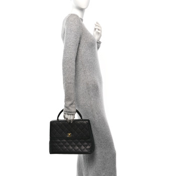 CHANEL Caviar Quilted Jumbo Kelly Flap Black