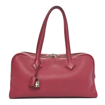 HERMES Taurillon Clemence Victoria II 35 Bois de Rose