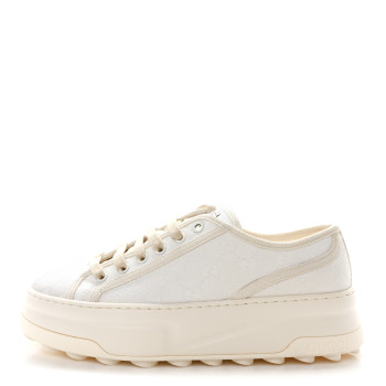 GUCCI GG Monogram Womens 1977 Tennis Platform 52mm Sneakers 39.5 Great White Mystic White