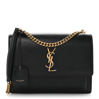 SAINT LAURENT Calfskin Medium Monogram Sunset Black