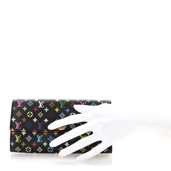 LOUIS VUITTON Monogram Multicolor Sarah Wallet Black
