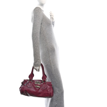 CHLOE Calfskin Medium Paddington Satchel Red