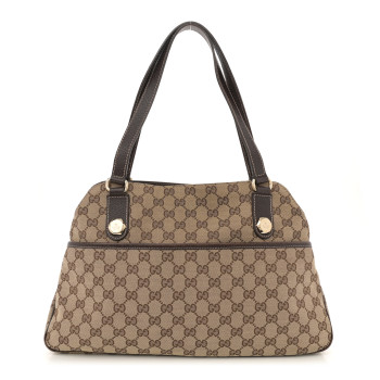 GUCCI Monogram Medium Charmy Shoulder Bag Brown