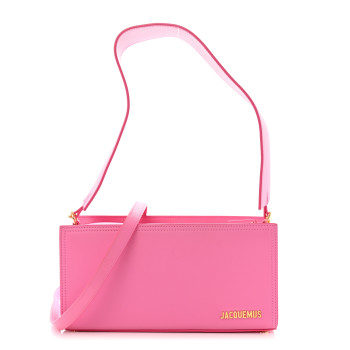JACQUEMUS Smooth Calfskin Le Rectangle Shoulder Bag Pink