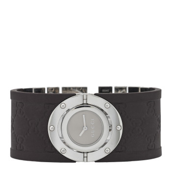 GUCCI Stainless Steel Rubber 23mm Twirl Quartz Watch Brown