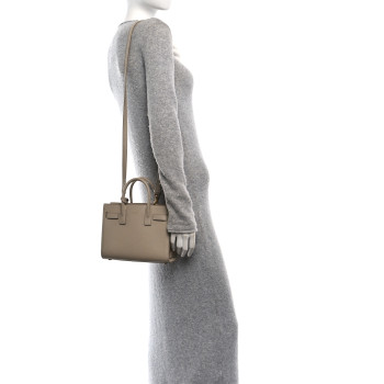 SAINT LAURENT Calfskin Nano Sac De Jour Beige