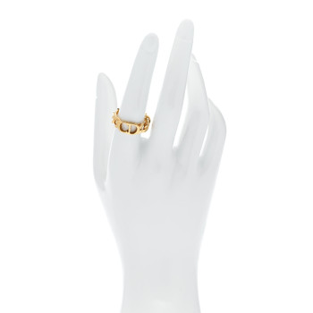 CHRISTIAN DIOR Metal Danseuse Etoile Chain Ring 57 8 Gold