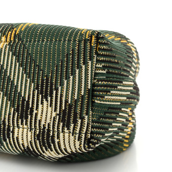 BURBERRY Canvas Knitted Check Mini Peg Duffle Bag Ivy
