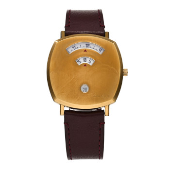 GUCCI Stainless Steel Calfskin 38mm Grip Quartz Watch Burgundy