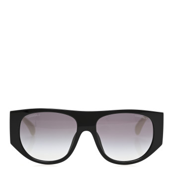 CHANEL Acetate Quilted CC Pilot Sunglasses 71465 White Black