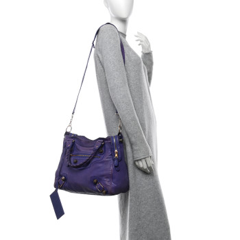 BALENCIAGA Agneau Giant 21 Rose Gold Hardware Velo Bleu Lavande