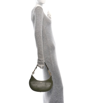 CELINE Smooth Calfskin Medium Strap Ava Shoulder Bag Dark Olive