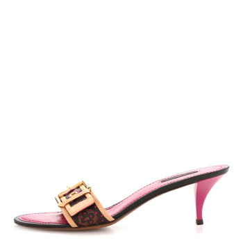 LOUIS VUITTON Monogram Open Toe Mule 39 Fuschia