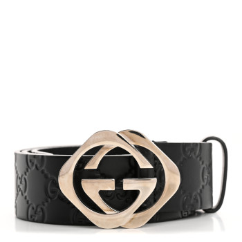 GUCCI Guccissima Square G Belt 80 32 80 32 Black