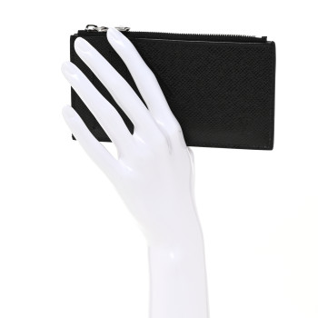 LOUIS VUITTON Taiga Coin Card Holder Black