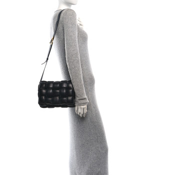 BOTTEGA VENETA Nappa Maxi Intreccio Padded Cassette Crossbody Bag Black