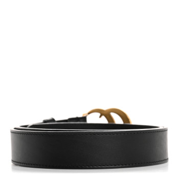 GUCCI Calfskin Double G 30mm Belt 80 32 Black