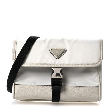PRADA Re-Nylon Saffiano Smartphone Case Crossbody Talco