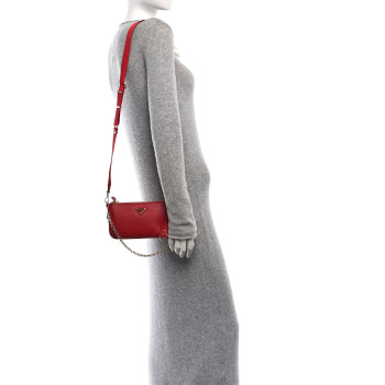 PRADA Saffiano Lux Re-Edition 2000 Shoulder Bag Fuoco