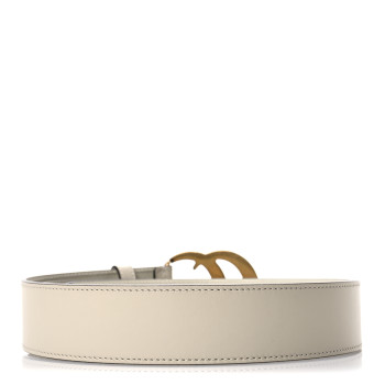 GUCCI Calfskin Double G 40mm Belt 110 44 Mystic White