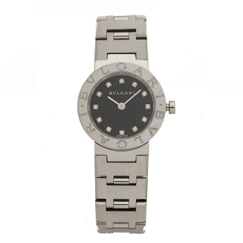 BULGARI Stainless Steel Diamond 23mm Quartz Watch Black