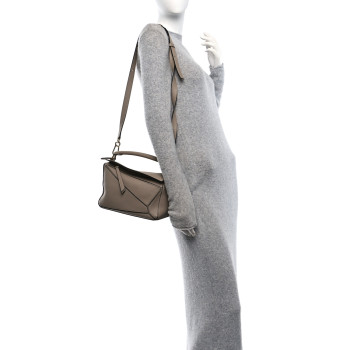 LOEWE Grained Calfskin Small Puzzle Bag Sand