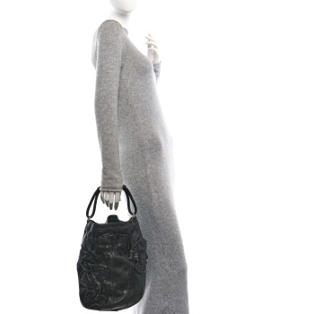 VALENTINO GARAVANI Nappa Rosette Bucket Bag Black