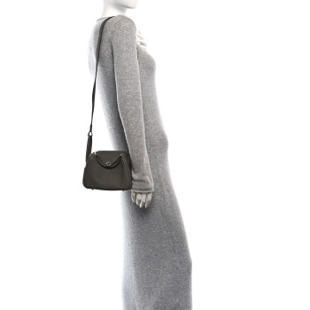 HERMES Taurillon Clemence Mini Lindy 20 Etain