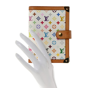 LOUIS VUITTON Monogram Multicolor Small Ring Agenda Cover White